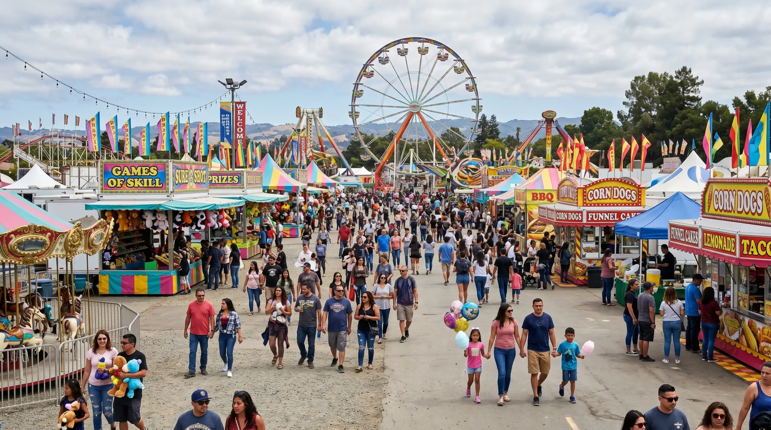 Fairground with booths